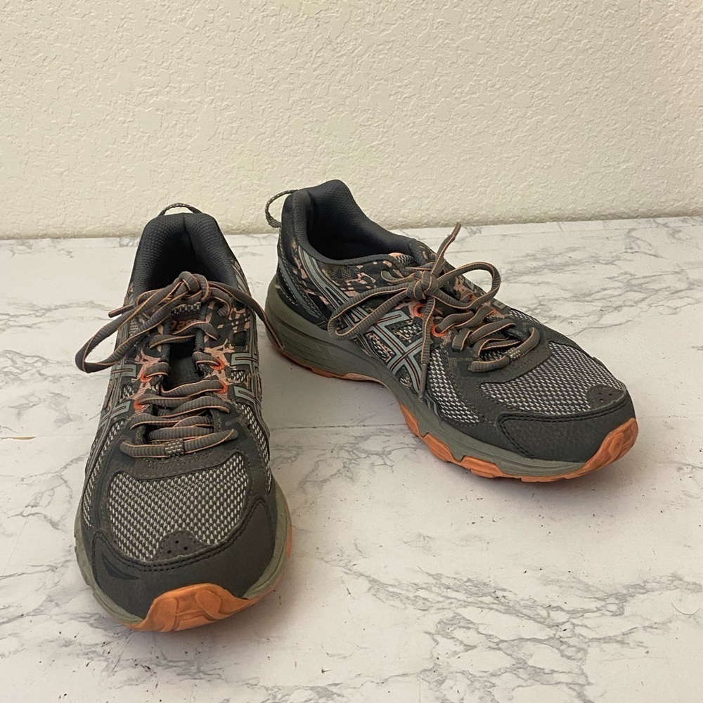 ASICS Gel-Venture 6 Running Shoes Cross Training T7G6N Women 8 Gray Pink Camo K1 - Picture 1 of 9